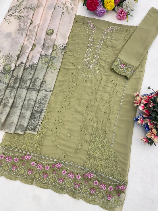 Amrah Wholesale Mah E Rooh 5225 Faux Georgette Dress Material - Amrah Wholesale