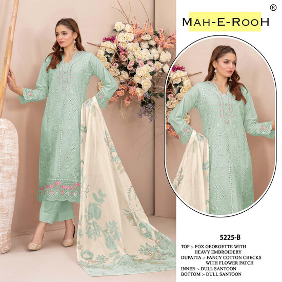 Amrah Wholesale Mah E Rooh 5225 Faux Georgette Dress Material - Amrah Wholesale