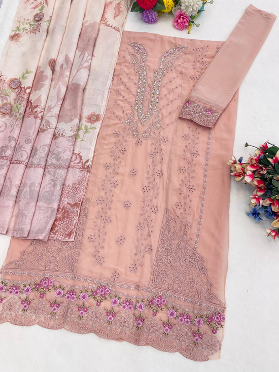 Amrah Wholesale Mah E Rooh 5225 Faux Georgette Dress Material - Amrah Wholesale