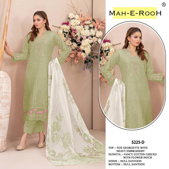 Amrah Wholesale Mah E Rooh 5225 Faux Georgette Dress Material - Amrah Wholesale