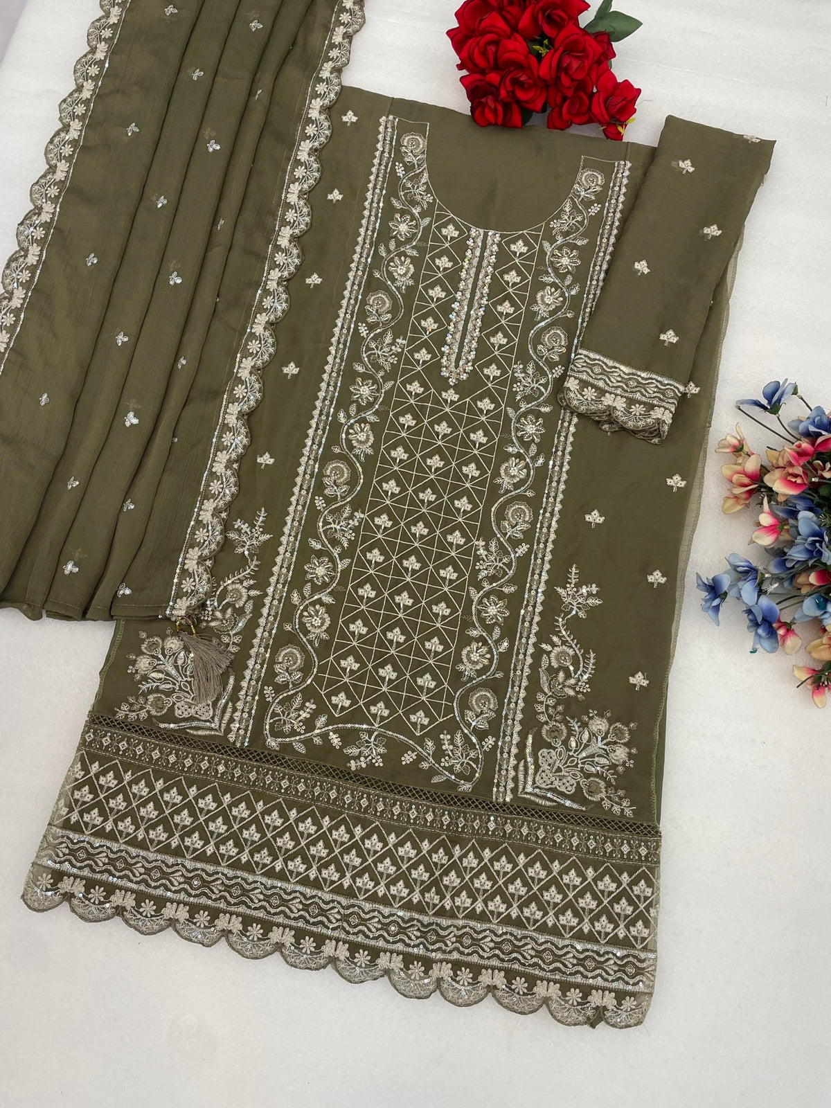 Amrah Wholesale Mah E Rooh 5246 Chiffon Dress Material - Amrah Wholesale
