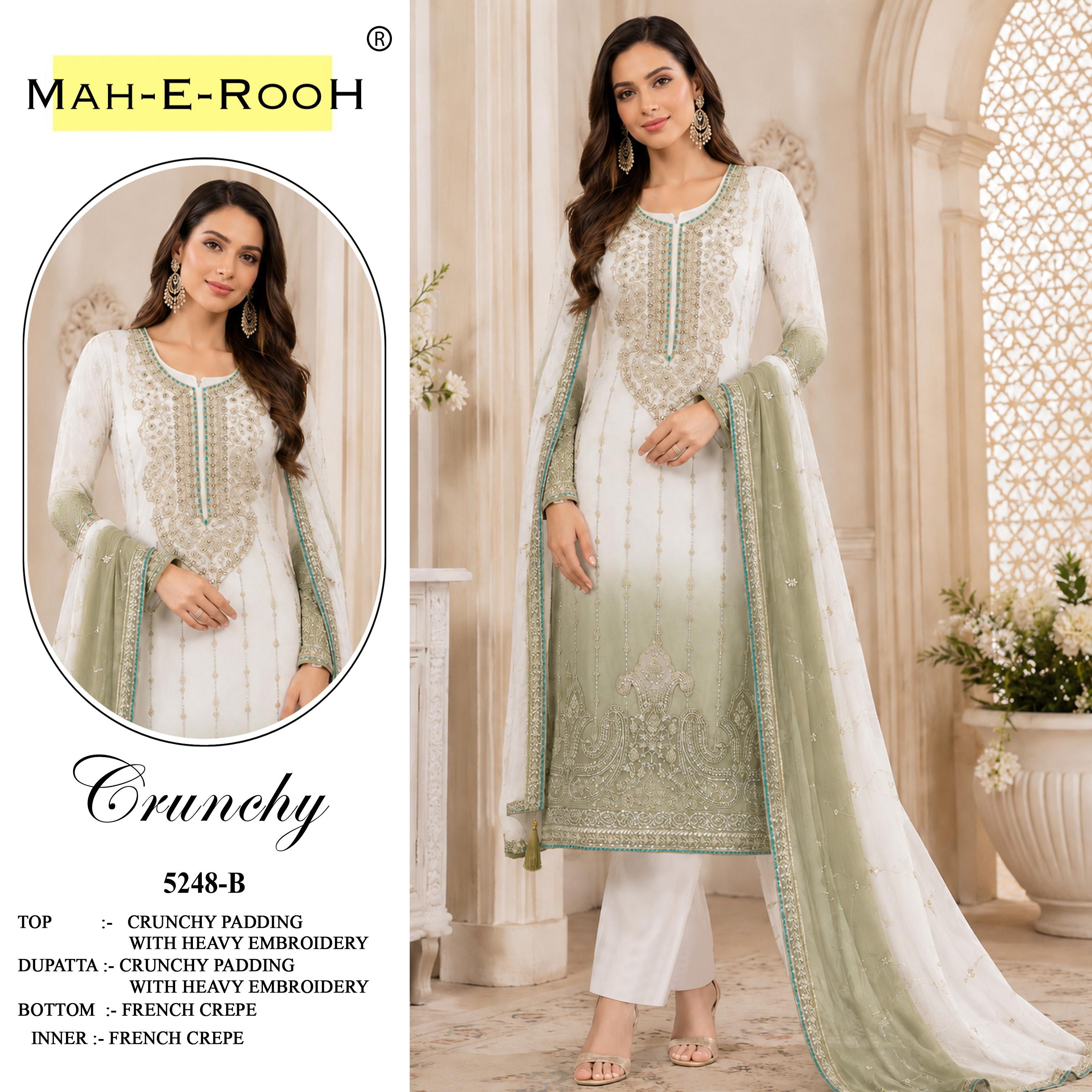 Amrah Wholesale Mah E Rooh 5248 A To D Crunchy Dress Material