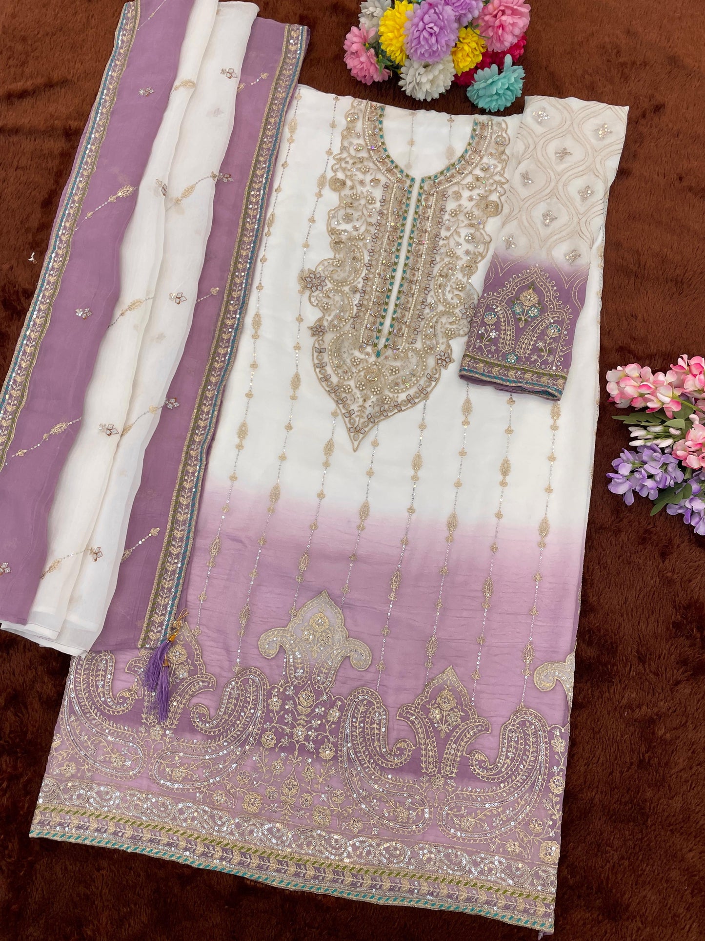 Amrah Wholesale Mah E Rooh 5248 A To D Crunchy Dress Material