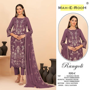Amrah Wholesale Mah E Rooh 5252 A To D Rangoli Crush Semi Stitched Dress Material - Amrah Wholesale