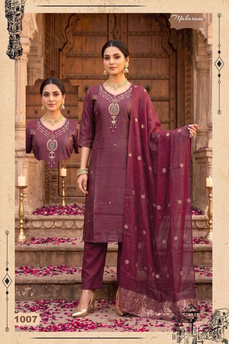 Amrah Wholesale Maharani Vol 2 Shimmer Roman Silk Kurti Set