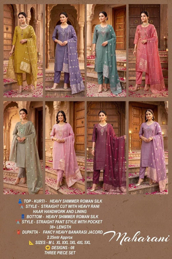 Amrah Wholesale Maharani Vol 2 Shimmer Roman Silk Kurti Set