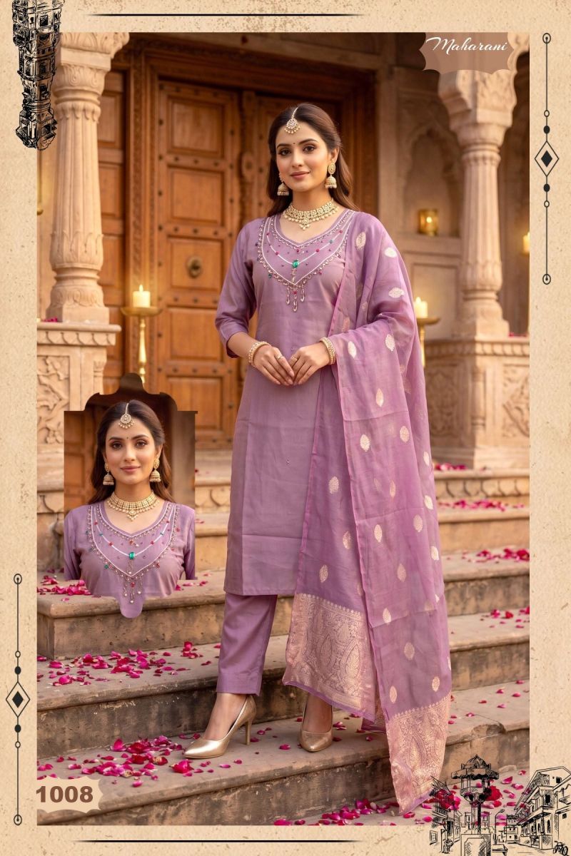 Amrah Wholesale Maharani Vol 2 Shimmer Roman Silk Kurti Set