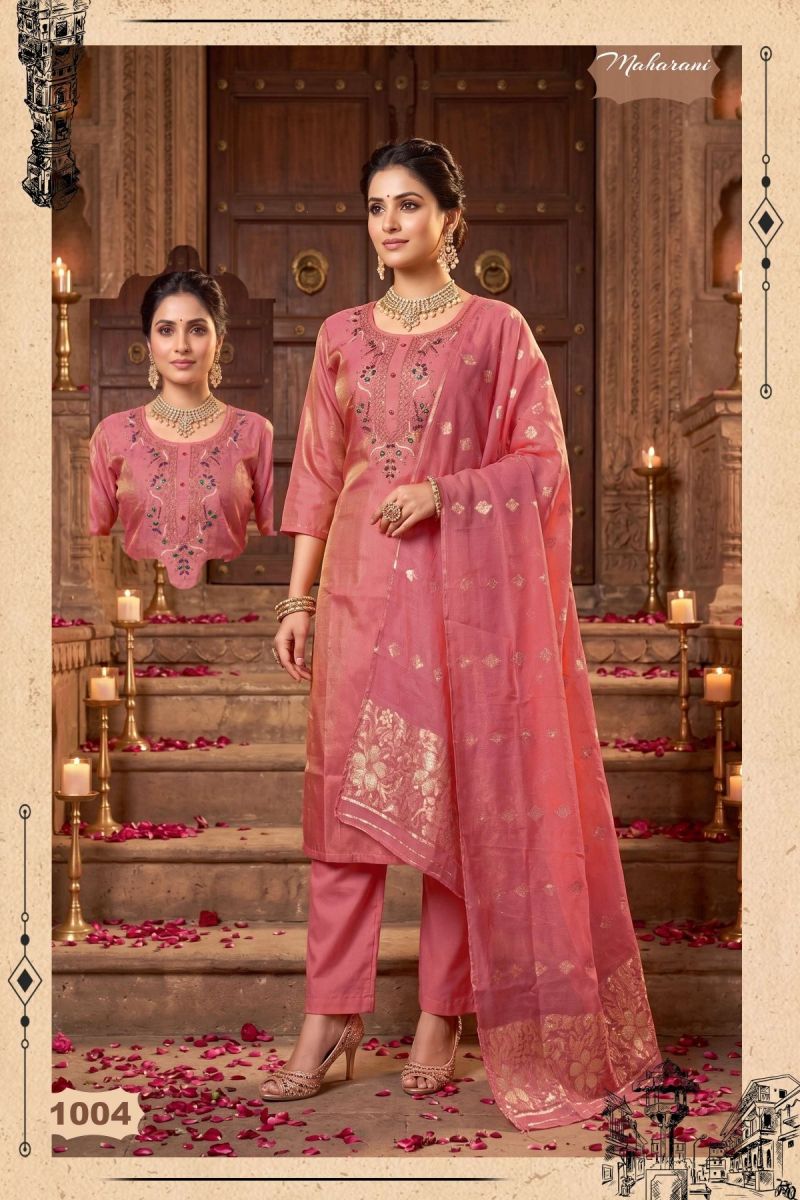Amrah Wholesale Maharani Vol 2 Shimmer Roman Silk Kurti Set