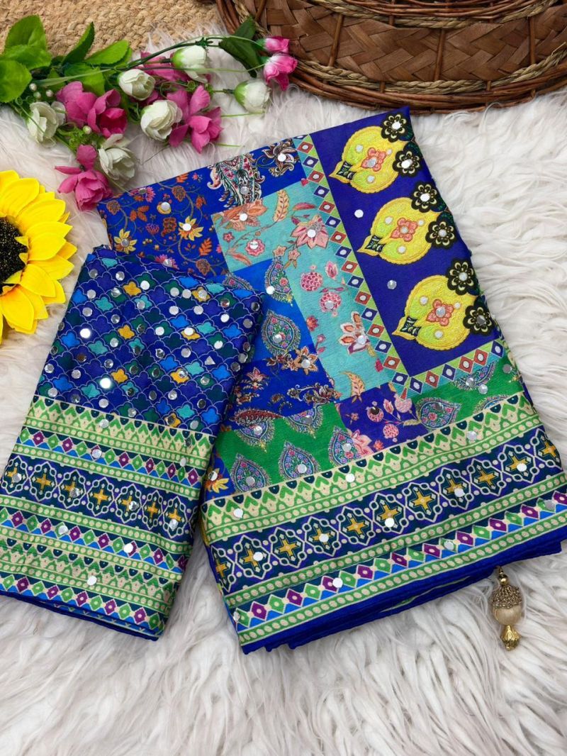 Amrah Wholesale Mahek 226 Soft Silk Mirror Work Party Wear Saree