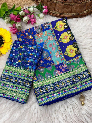 Amrah Wholesale Mahek 226 Soft Silk Mirror Work Party Wear Saree