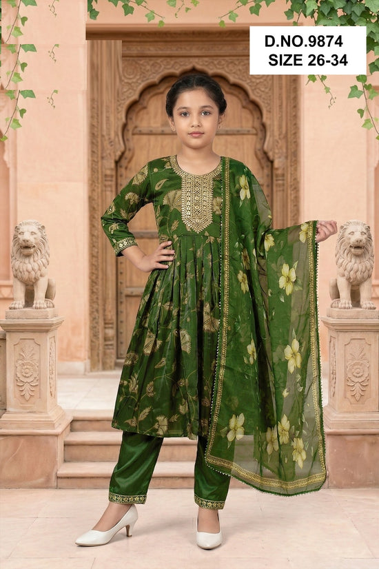 Amrah Wholesale Manali 9874 Roman Glass Girls Ethnic Dress