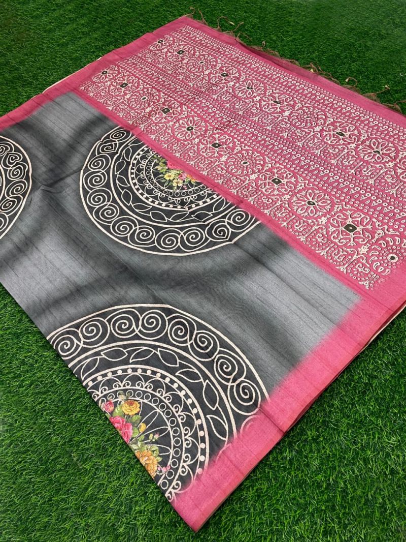 Amrah Wholesale Mandala Art Vol 1 Tissue Silk Digital Print Saree