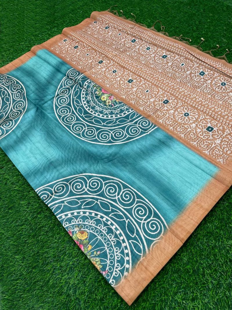 Amrah Wholesale Mandala Art Vol 1 Tissue Silk Digital Print Saree
