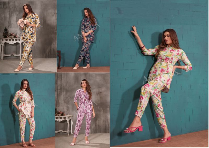 Amrah Wholesale Mast 3 Rayon Fancy Western Wear Co Ord Set Collection - Amrah Wholesale