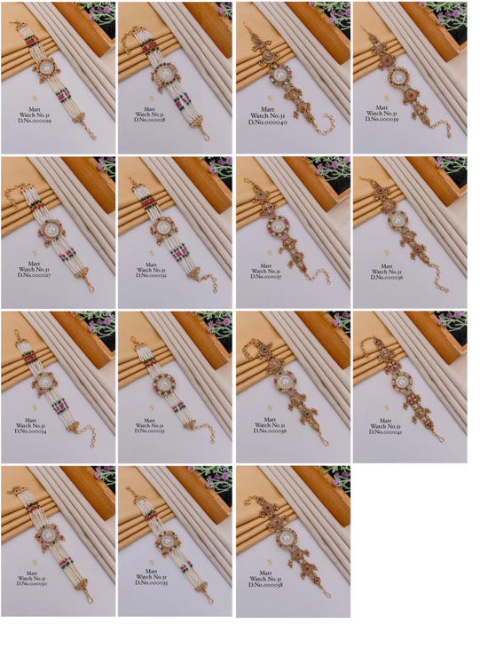 Amrah Wholesale Matt Gold Plated Analog Bracelet Watch 1 Matt Imitation Jewellery