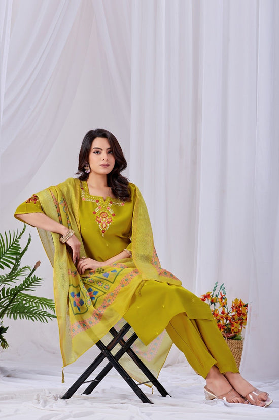 Amrah Wholesale MD 102 Roman Silk Kurti Pant Dupatta Set - Amrah Wholesale