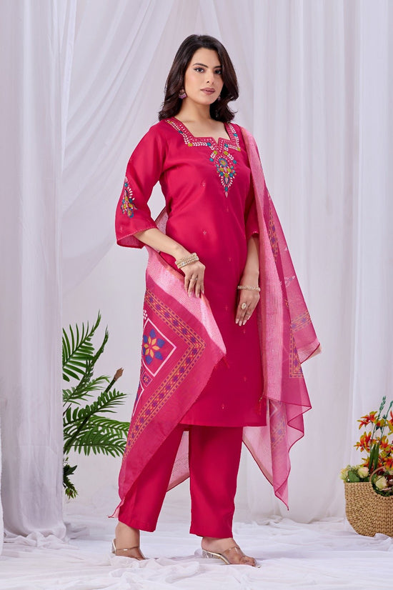 Amrah Wholesale MD 102 Roman Silk Kurti Pant Dupatta Set - Amrah Wholesale