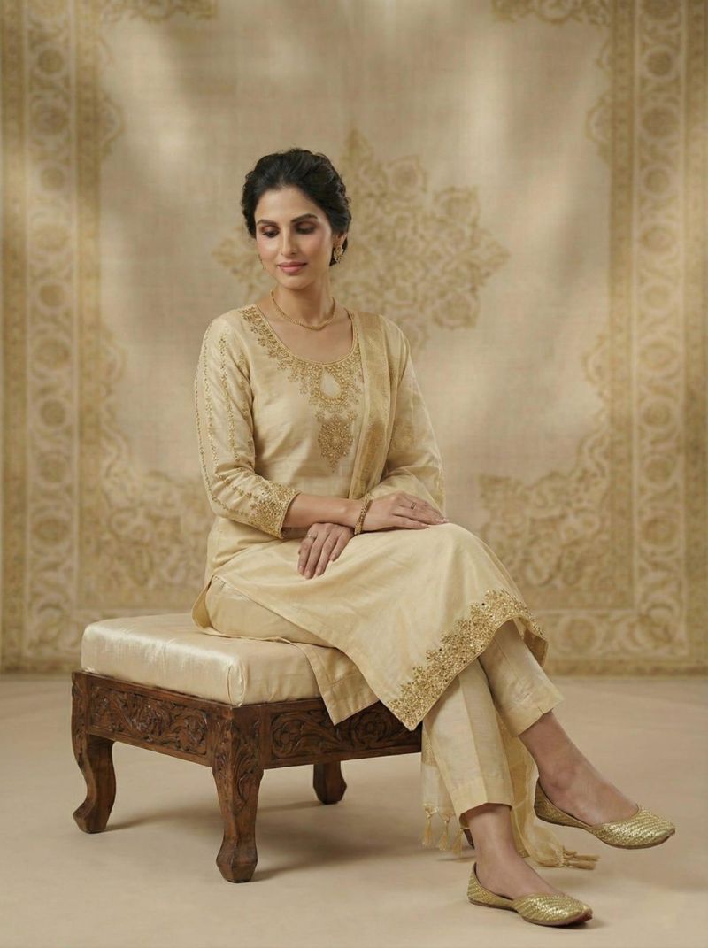 Amrah Wholesale Md 1129 Roman Handworked Kurti Set