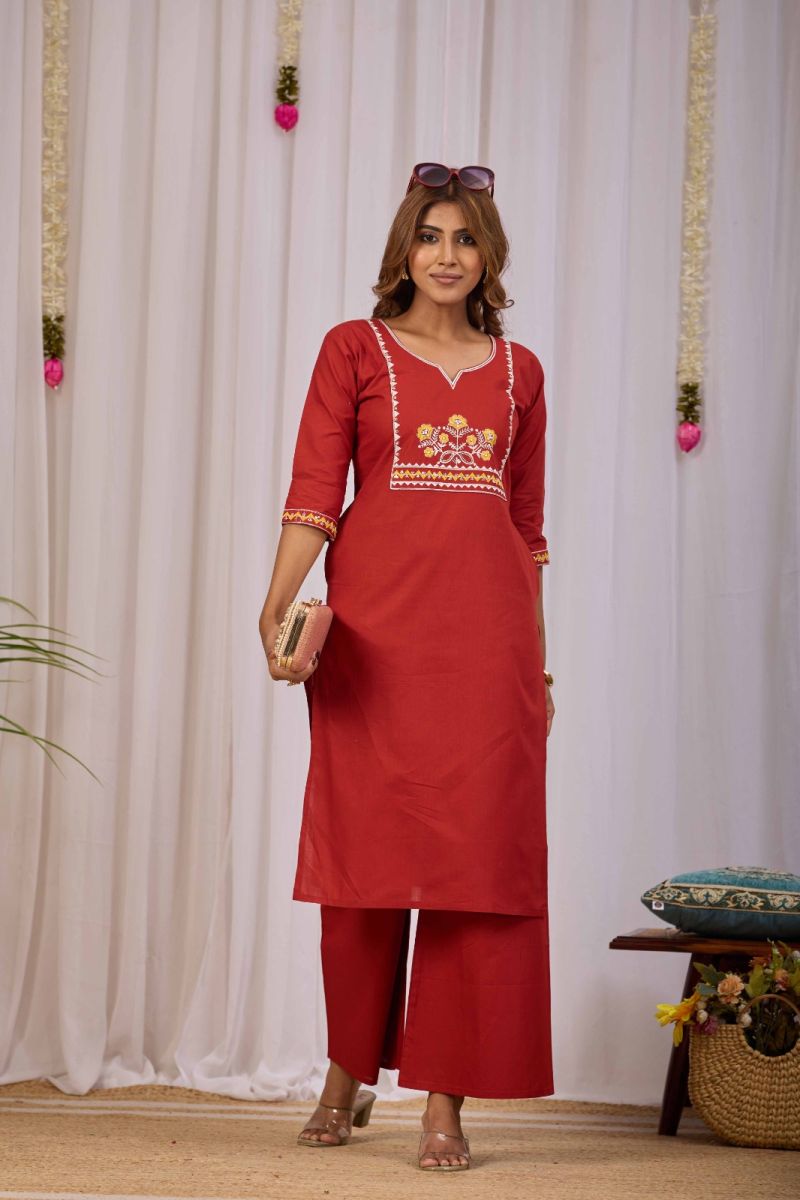 Amrah Wholesale Md Mahi 128 Dhabu Cotton Printed Kurti Pant Set