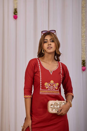 Amrah Wholesale Md Mahi 128 Dhabu Cotton Printed Kurti Pant Set - Amrah Wholesale