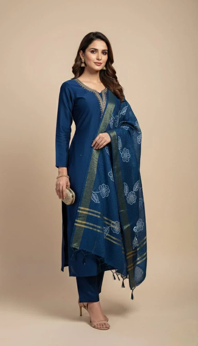 Amrah Wholesale Md Mahi 7 Vertican Handworked Kurti Set
