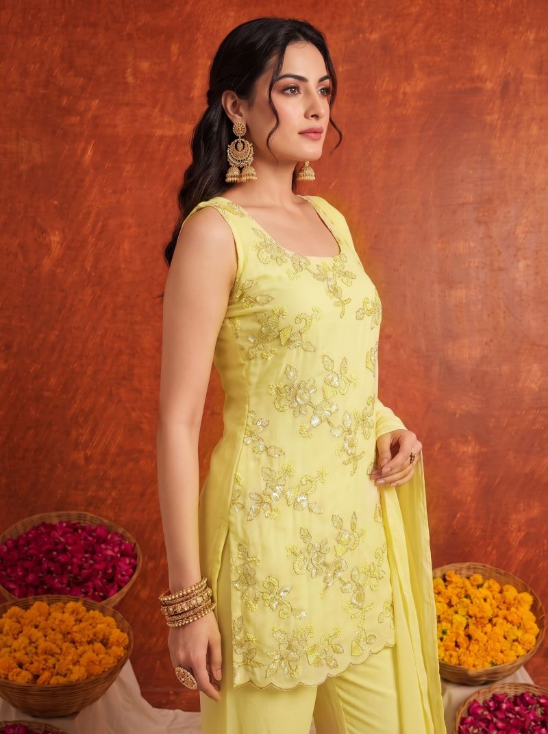 Amrah Wholesale Md Mahi N3 Faux Georgette Floral Embroidered Salwar Suit Set