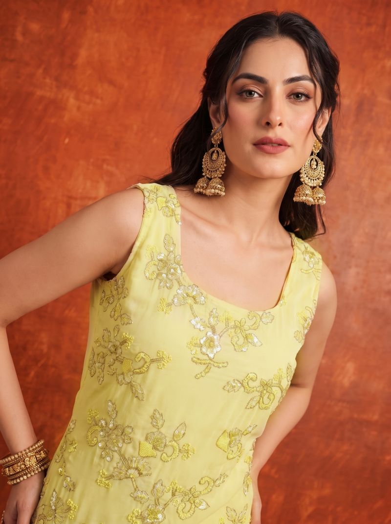 Amrah Wholesale Md Mahi N3 Faux Georgette Floral Embroidered Salwar Suit Set