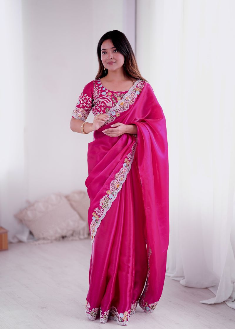 Amrah Wholesale Md Mahi N6 Jimmy Choo Embroidery Thread Work Saree