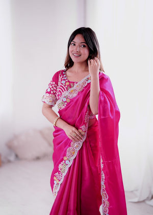 Amrah Wholesale Md Mahi N6 Jimmy Choo Embroidery Thread Work Saree