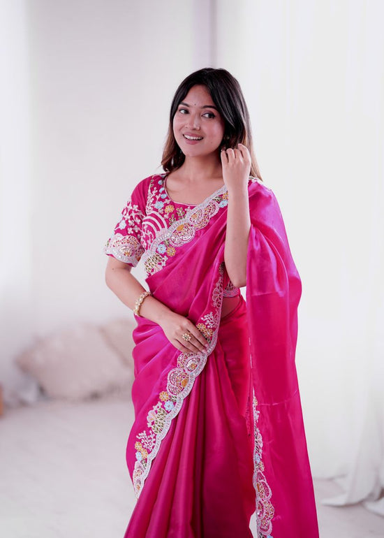Amrah Wholesale Md Mahi N6 Jimmy Choo Embroidery Thread Work Saree