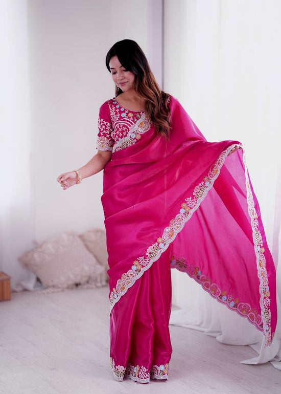 Amrah Wholesale Md Mahi N6 Jimmy Choo Embroidery Thread Work Saree