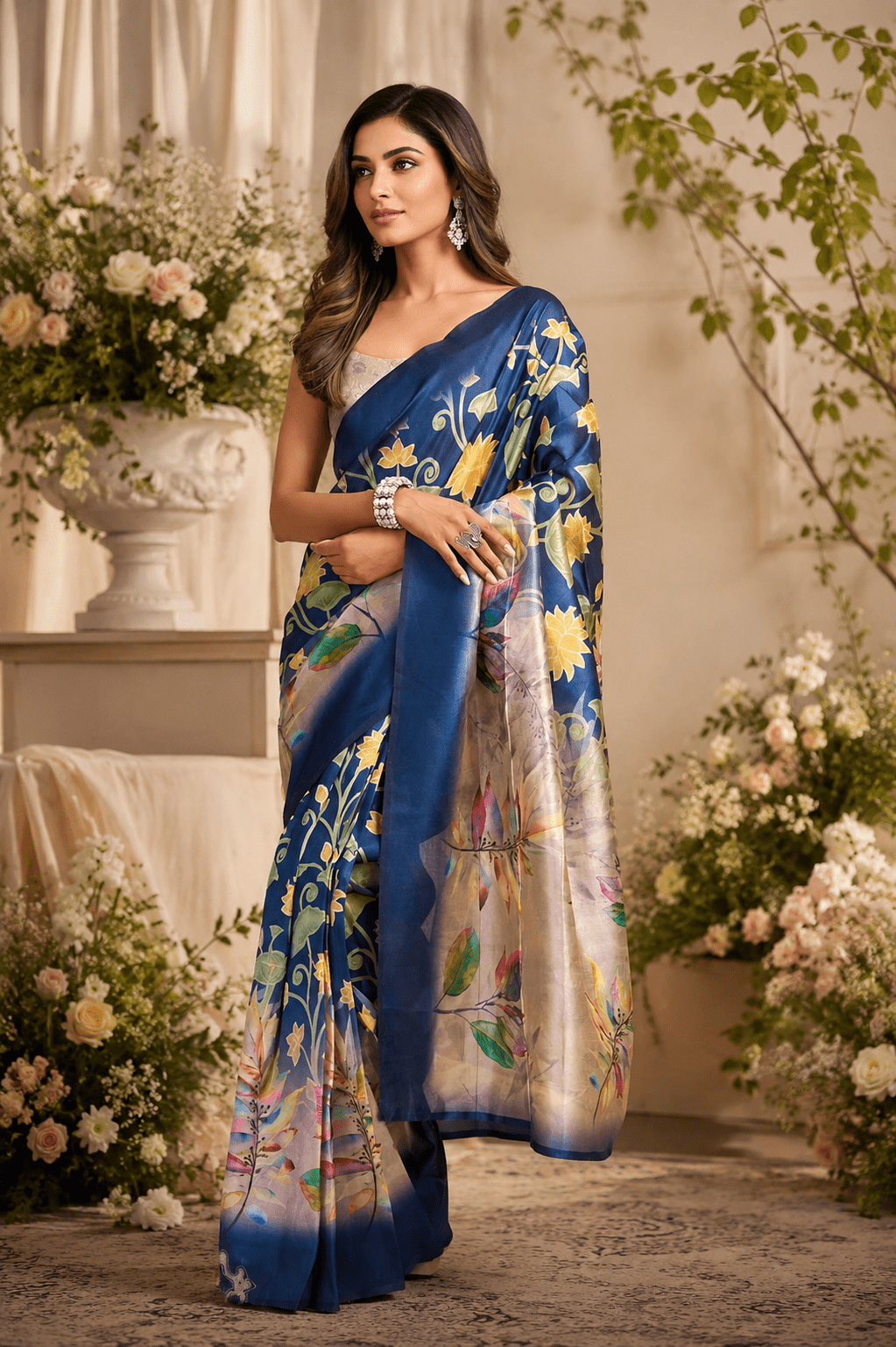 Amrah Wholesale Meera 338 Chanderi Cotton Ready To Wear Saree - Amrah Wholesale