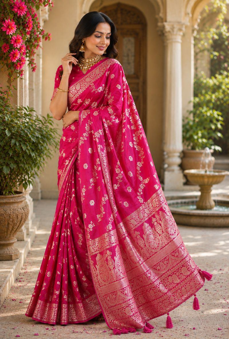 Amrah Wholesale Meera 344 Pure Silk Zari Weaving Designer Saree