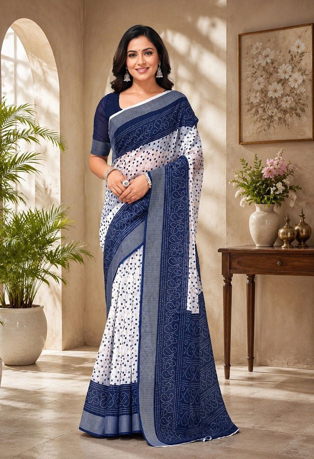 Amrah Wholesale Meera 351 Linen Digital Printed Casual Wear Saree - Amrah Wholesale