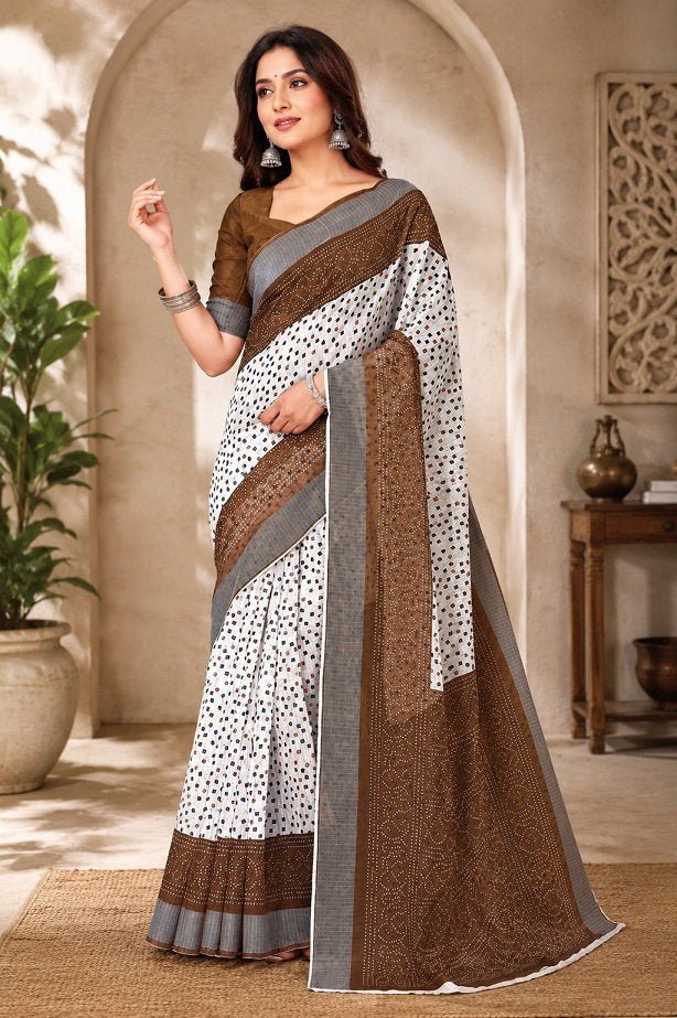 Amrah Wholesale Meera 351 Linen Digital Printed Casual Wear Saree - Amrah Wholesale