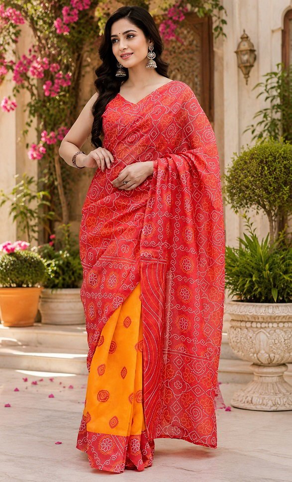 Amrah Wholesale Meera 357 Chanderi Cotton Digital Printed Ready To Wear Saree - Amrah Wholesale