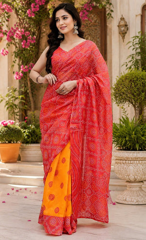 Amrah Wholesale Meera 357 Chanderi Cotton Digital Printed Ready To Wear Saree