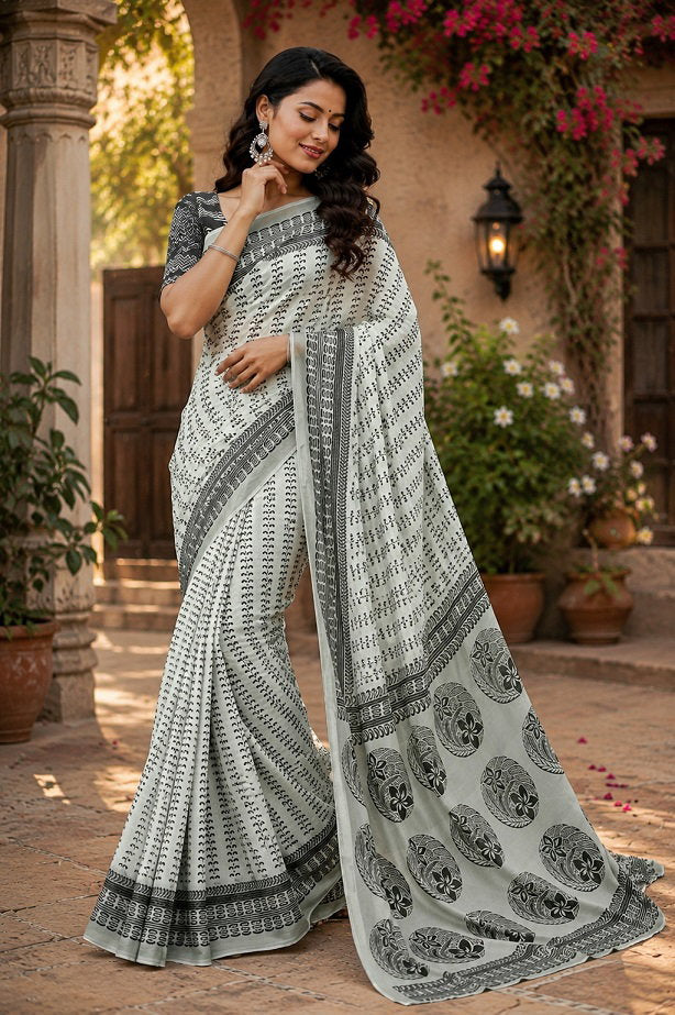 Amrah Wholesale Meera 357 Chanderi Cotton Digital Printed Ready To Wear Saree