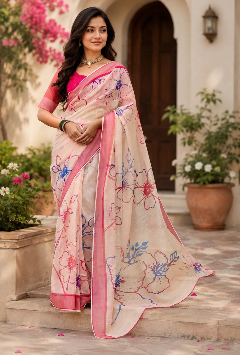 Amrah Wholesale Meera 357 Chanderi Cotton Digital Printed Ready To Wear Saree
