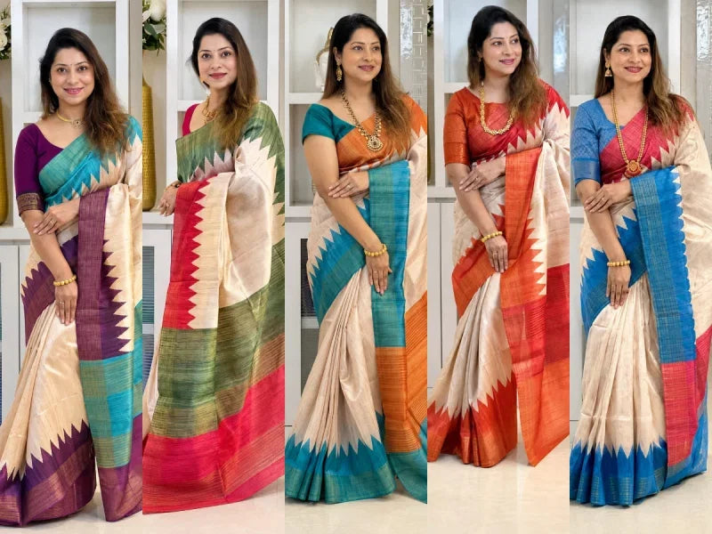 Amrah Wholesale Meraki Vol 1 Tussar Silk Saree