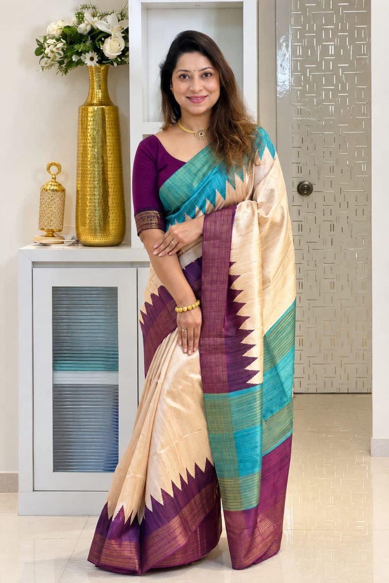 Amrah Wholesale Meraki Vol 1 Tussar Silk Saree