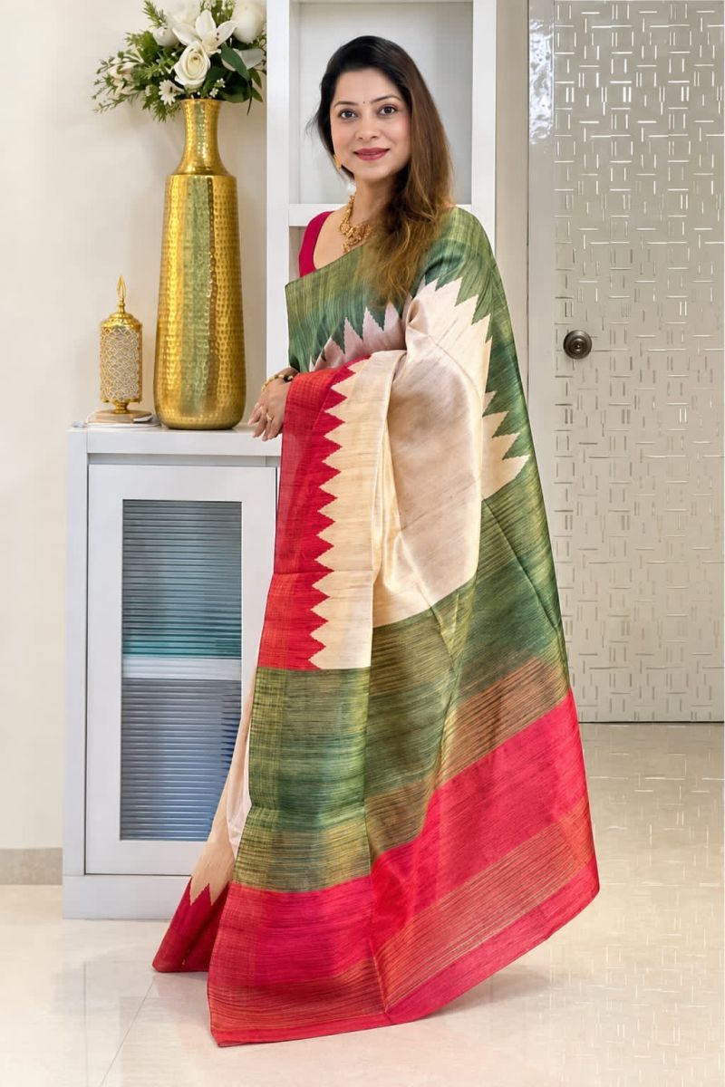 Amrah Wholesale Meraki Vol 1 Tussar Silk Saree