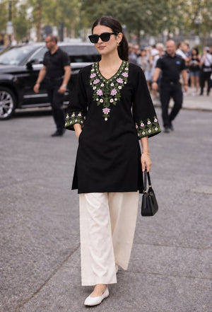 Amrah Wholesale Minimalist Vol 1 Rayon Embroidered Fancy Kurti Pant Set