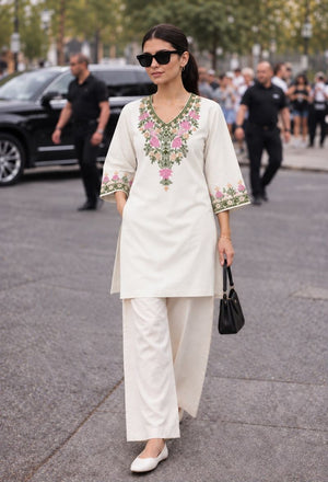 Amrah Wholesale Minimalist Vol 1 Rayon Embroidered Fancy Kurti Pant Set