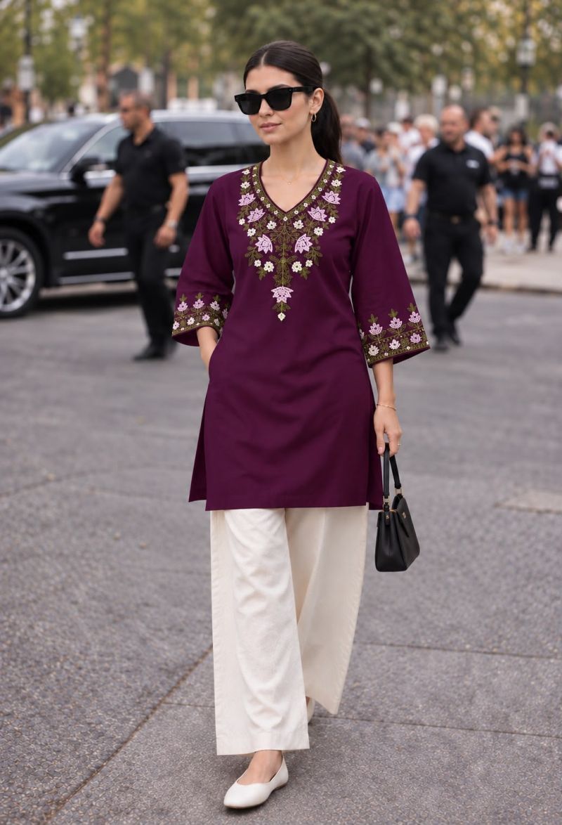 Amrah Wholesale Minimalist Vol 1 Rayon Embroidered Fancy Kurti Pant Set
