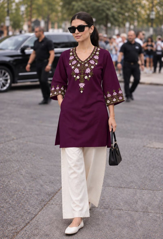 Amrah Wholesale Minimalist Vol 1 Rayon Embroidered Fancy Kurti Pant Set