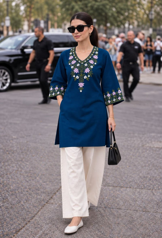 Amrah Wholesale Minimalist Vol 1 Rayon Embroidered Fancy Kurti Pant Set