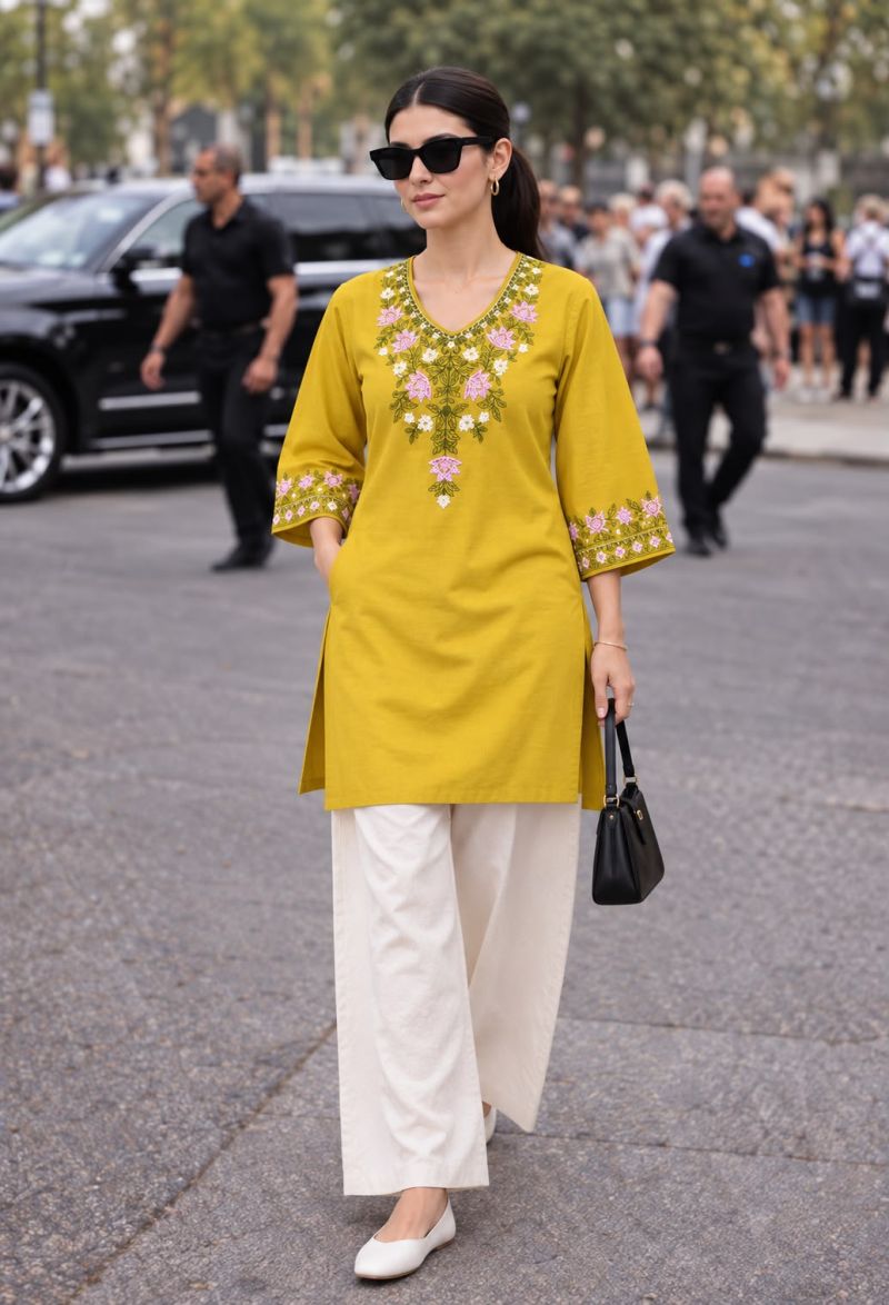 Amrah Wholesale Minimalist Vol 1 Rayon Embroidered Fancy Kurti Pant Set