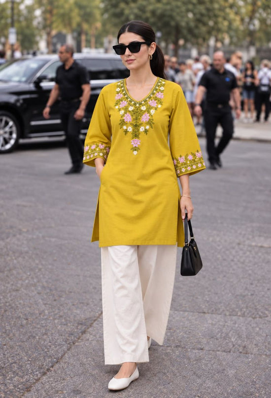 Amrah Wholesale Minimalist Vol 1 Rayon Embroidered Fancy Kurti Pant Set