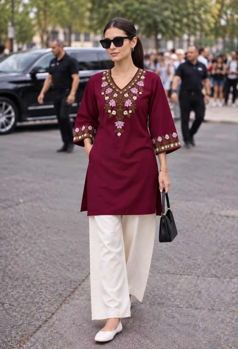 Amrah Wholesale Minimalist Vol 1 Rayon Embroidered Fancy Kurti Pant Set